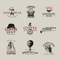 Coffee shop logo vector business corporate identity set