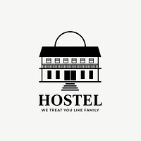 Editable hotel logo vector business corporate identity with hostel text