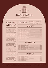 Editable restaurant menu template vector corporate identity design