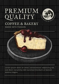 Editable poster template psd in business theme corporate identity design for pastry shop