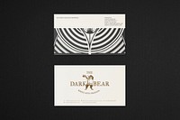 Business card mockup, vintage branding psd