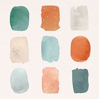 Aesthetic brush stroke set vector on beige background