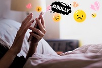 Cyberbullying campaign psd woman being bullied on social media