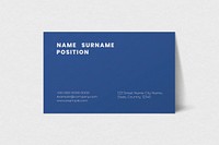 Simple business card mockup vector in blue tone
