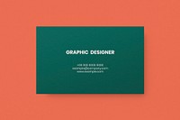 Simple business card mockup psd in green tone
