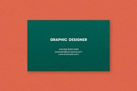 Simple business card mockup vector in green tone