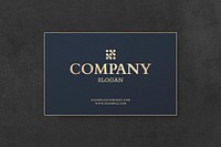 Luxury business card mockup psd in dark blue and gold tone