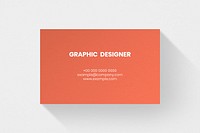 Simple business card mockup psd in orange tone