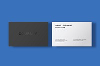 Simple business card mockup vector in minimal black and white with front and rear view