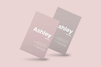 Business card mockup vector in pink tone with front and rear view