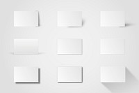 Blank business card mockup vector in white tone set
