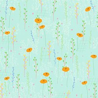 Bright poppy pattern psd background social media post