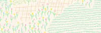 Summer flower field background monoline sketch email header