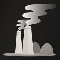 Coal power plant gray psd air pollution paper craft