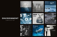 Save the planet templates vector for world environment day campaign set