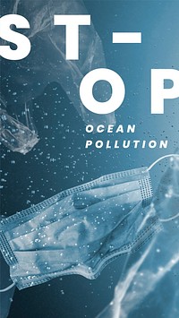 Stop ocean pollution template vector for climate change campaign