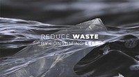 Reduce waste template vector for save the planet campaign