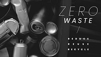 Reduce Reuse Recycle template psd with go zero waste text