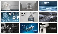 Save the planet templates psd for world environment day campaign set