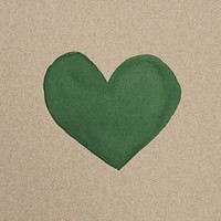 Green heart psd inside eco-friendly torn kraft paperboard