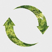 Tree recycling symbol psd for sustainable living campaign