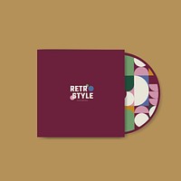 Retro CD cover vector in purple