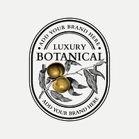 Luxury business botanical logo psd with walnut for organic beauty brand
