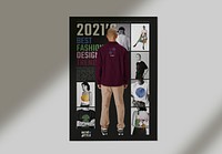 Fashion business poster mockup psd in retro style advertisement