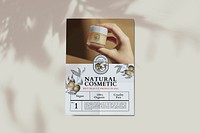 Cosmetic business poster mockup psd in luxurious botanical theme advertisement