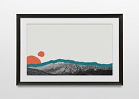 Frame mockup psd of minimal natural landscape