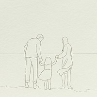 Family time background psd simple line drawing