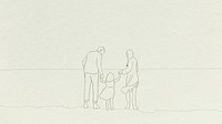 Family time background psd simple line drawing