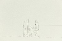 Family time background psd simple line drawing