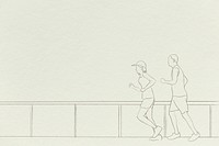 Runners background psd simple line drawing