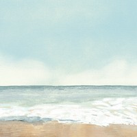 Beach background psd color pencil illustration