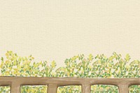 Green bushes background vector color pencil illustration