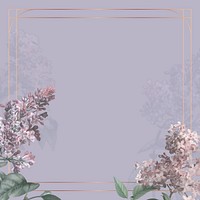 Lilac border frame vector on purple background