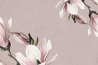 Magnolia border psd on beige background