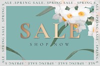 Spring sale template vector with Daffodil