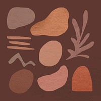 Abstract shape element vector in earth tone design set