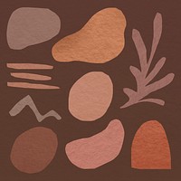 Abstract shape element psd set in earth tone design