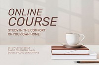 Online course template vector future technology