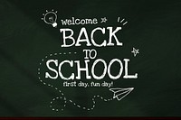 Back to school template vector on blackboard