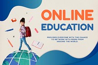 Online education template vector future technology