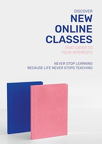 New online classes template vector future technology