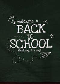 Back to school template psd on blackboard