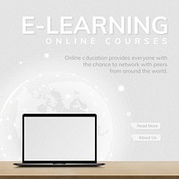E-learning template vector future technology