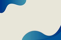 Blue curved border vector on simple background