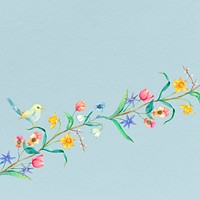 Spring background psd with bird on a branch