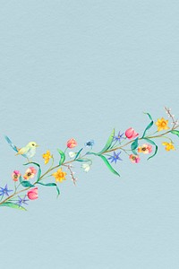 Spring background psd with bird on a branch